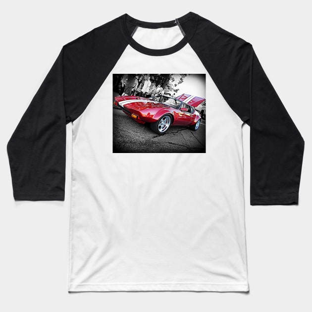 De Tomaso Supercar Baseball T-Shirt by Hot Rod America